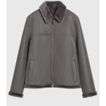 Theory Women's Curved Shearling Zip-Front Jacket (Style: O1100408)