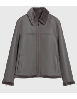 Theory Women's Curved Shearling Zip-Front Jacket (Style: O1100408)