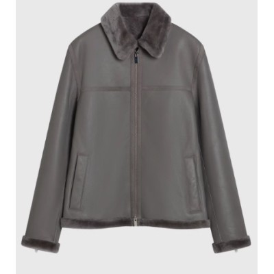 Theory Women's Curved Shearling Zip-Front Jacket (Style: O1100408)