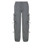 BIIKPIIK Women Pockets Sweat Pant Vintage Workout Overalls Mid Waist Drawstring Loose Cargo Pants Streetwear Jogging Trousers BIIKPIIK Women Pockets Sweat Pant Vintage Workout Overalls Mid Waist Drawstring Loose Cargo Pants Streetwear Jogging Trousers